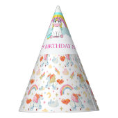 Zauberrosa Einhorn Regenbogen Partyhütchen (Vorderseite)