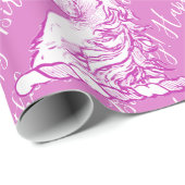 Zauberrosa Einhornmuster Benutzerdefinierter Gebur Geschenkpapier (Rolleneckpunkt)