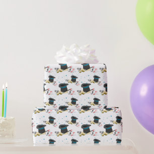 Zaubershow Blau Magierhut Zauberstab Würfel Blaue Geschenkpapier