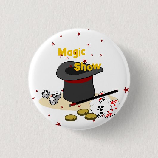 Zaubershow Kindergeburtstagsfeier Button (Vorderseite)