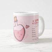 Zauberspruch der rosa-valentinischen Cupiden-Liebe Jumbo-Tasse (Vorderseite Rechts)