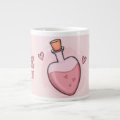Zauberspruch der rosa-valentinischen Cupiden-Liebe Jumbo-Tasse (Vorderseite)