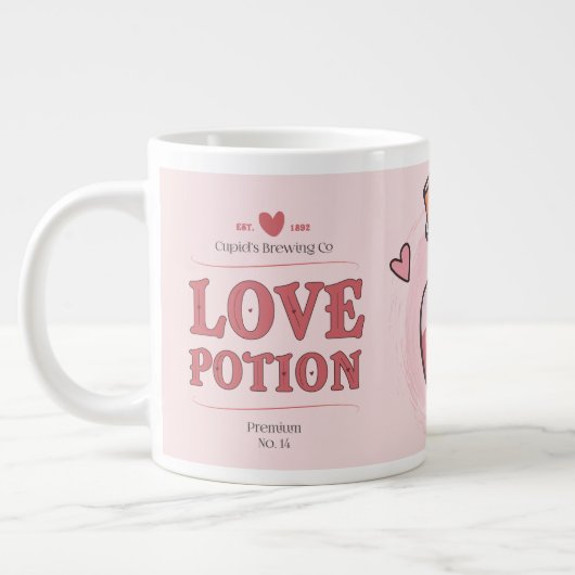 Zauberspruch der rosa-valentinischen Cupiden-Liebe Jumbo-Tasse (Links)