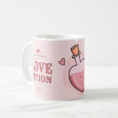Zauberspruch der rosa-valentinischen Cupiden-Liebe Kaffeetasse (Vorderseite Links)