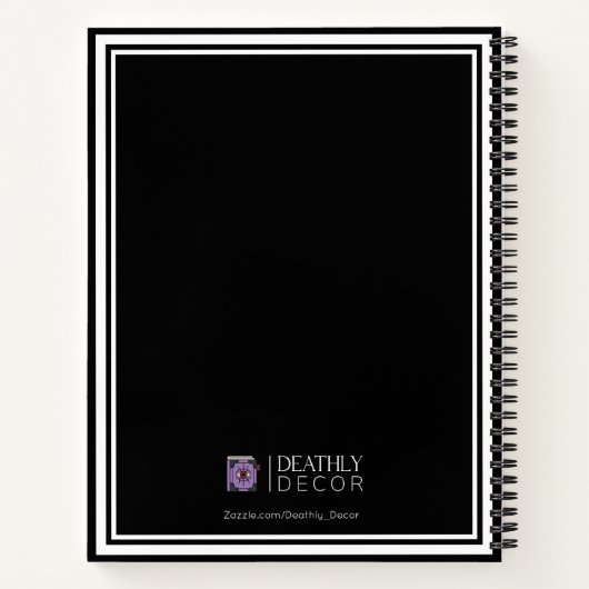 Zauberspruch für gotische Schwarz-weiße Talking Bo Notizblock (Rückseite)