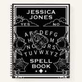 Zauberspruch für gotische Schwarz-weiße Talking Bo Notizblock (Vorderseite)