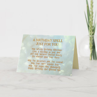 Zauberspruch Geburtstagskarte Feiertagskarte