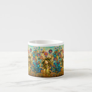 Zaubersprüche zwischen den Blume Espressotasse
