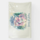 Zaubersprudelnder, whimsicaler Einhorn-Kindergebur Banner (Vertikal)