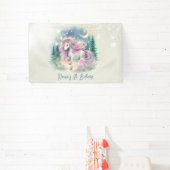 Zaubersprudelnder, whimsicaler Einhorn-Kindergebur Banner (InSitu)