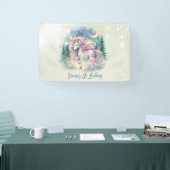 Zaubersprudelnder, whimsicaler Einhorn-Kindergebur Banner (Messe)