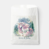 Zaubersprudelnder, whimsicaler Einhorn-Kindergebur Geschenktütchen (Vorderseite)