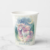 Zaubersprudelnder, whimsicaler Einhorn-Kindergebur Pappbecher (Vorderseite)