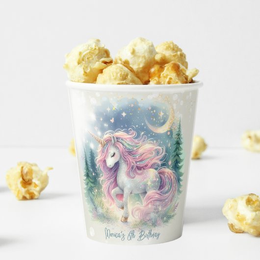 Zaubersprudelnder, whimsicaler Einhorn-Kindergebur Pappbecher