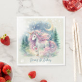 Zaubersprudelnder, whimsicaler Einhorn-Kindergebur Serviette (Beispiel)