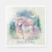 Zaubersprudelnder, whimsicaler Einhorn-Kindergebur Serviette (Vorderseite)