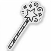 Zauberstab-Doodle Aufkleber (Vorderseite)