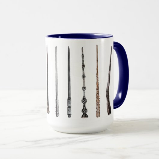 Zauberstab-Tasse in Blau Tasse (VorderseiteRechts)