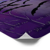 Zauberstunde mit Vollmond und Fledermäusen Poster (Ecke)