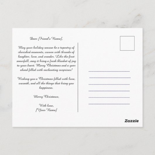 Zauberte Florals: Ein Folklore-Inspiriertes Weihna Postkarte (Rückseite)