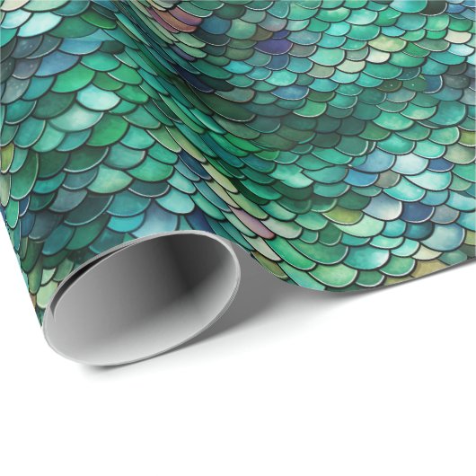 Zauberte Meerjungenskales: Mystisches Musterdesign Geschenkpapier (Rolleneckpunkt)