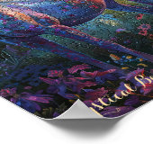 Zaubertes Unicorn-Puzzle mit Blumen - Mystische Fa Poster (Ecke)