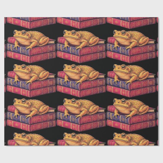 Zaubertoad auf alten Büchern - Einzigartige Kunst Geschenkpapier (Flach)