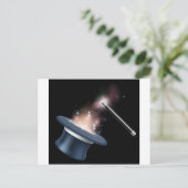 Zaubertophat und Zauberstab Postkarte (Stehend Vorderseite)