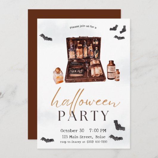 Zaubertrank Fall Halloween-Party Einladung (Vorne/Hinten)