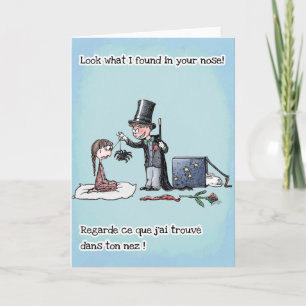 Zaubertrick für Kinder - Englisch Französisch Karte