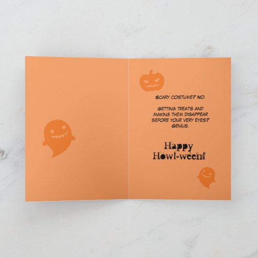 Zaubertrick oder Treat? Golden Retriever Halloween Karte (Innenseite)