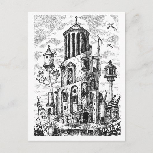 Zauberturm auf Hut Postkarte (Vorderseite)