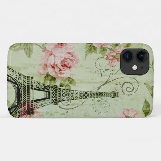 Zauberturm mit rosa Blumenparis Case-Mate iPhone Hülle (Rückseite (Horizontal))