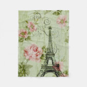 Zauberturm mit rosa Blumenparis Fleecedecke (Vorderseite)