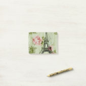 Zauberturm mit rosa Blumenparis Post-it Klebezettel (Auf Schreibtisch)