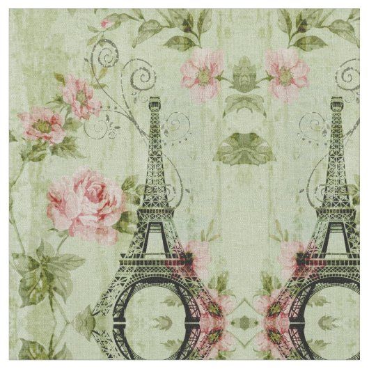 Zauberturm mit rosa Blumenparis Stoff (Nahaufnahme)