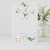 Zauberwal Ballons Sterne Babydusche Dankeskarte (Stehend Vorderseite)