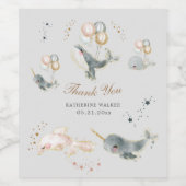 Zauberwal Ballons Sterne Babydusche Weinetikett (Einzelnes Label)