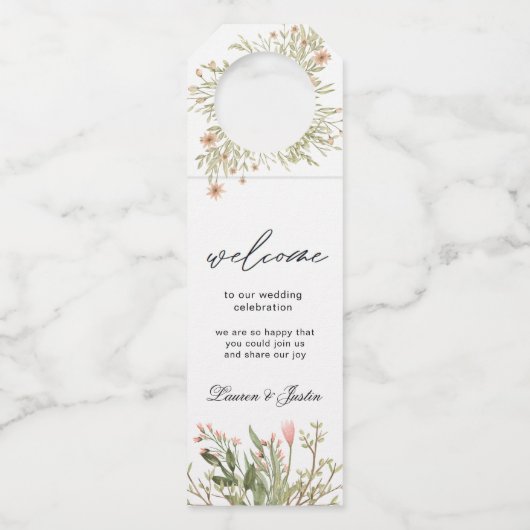 Zauberwald Floral Flasche Schlagmarken Flaschenanhänger (Vorderseite)