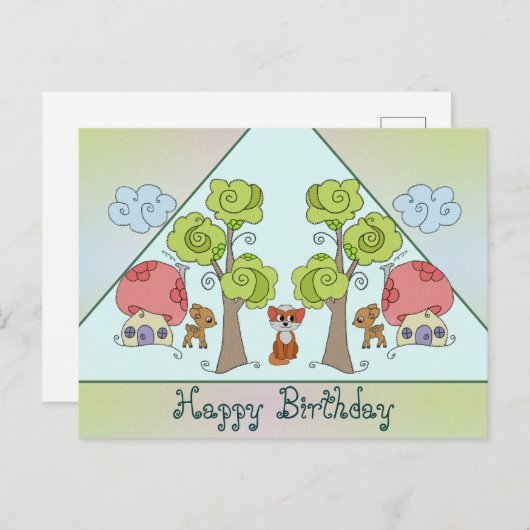 Zauberwald Postkarte (Vorne/Hinten)