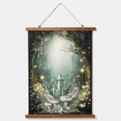 Zauberwald Wandteppich Mit Holzrahmen (Vorderseite)