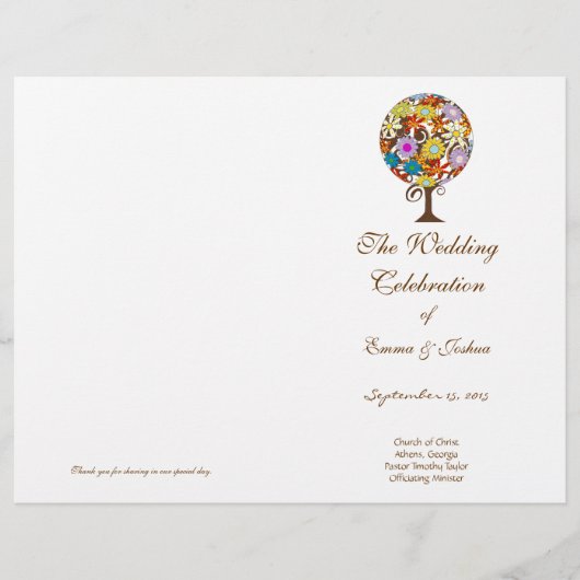 Zauberwaldkreislauf der Liebe Blume Bäume Hochzeit (Vorderseite)