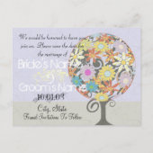 Zauberwaldkreislauf der Liebe Blume Bäume Hochzeit Ankündigungspostkarte (Rückseite)