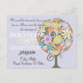 Zauberwaldkreislauf der Liebe Blume Bäume Hochzeit Ankündigungspostkarte (Rückseite)