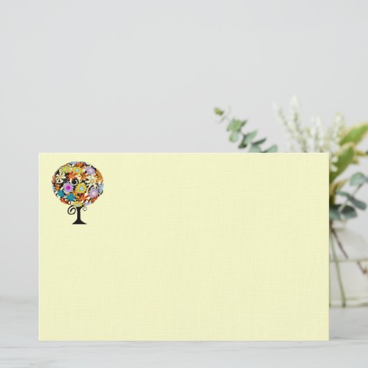 Zauberwaldkreislauf der Liebe Blume Bäume Hochzeit Briefpapier (Stehend Vorderseite)