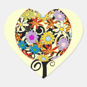 Zauberwaldkreislauf der Liebe Blume Bäume Hochzeit Herz-Aufkleber