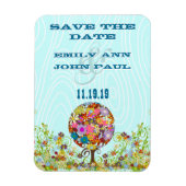 Zauberwaldkreislauf der Liebe Blume Bäume Hochzeit Magnet (Vertikal)