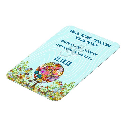 Zauberwaldkreislauf der Liebe Blume Bäume Hochzeit Magnet (Linke Seite)