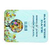 Zauberwaldkreislauf der Liebe Blume Bäume Hochzeit Magnet (Horizontal)