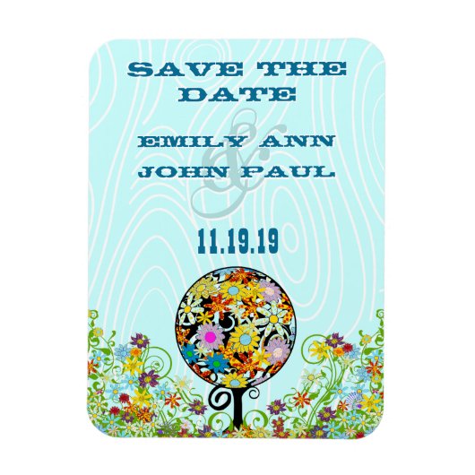 Zauberwaldkreislauf der Liebe Blume Bäume Hochzeit Magnet (Vertikal)